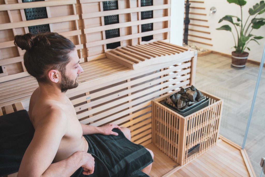 Sauna mit person