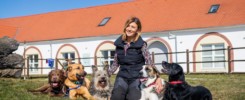 Galina mit ihren Hunden